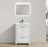 Arya White Single Sink Bathroom Vanity - The Flooring Factory