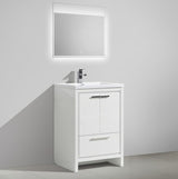 Arya White Single Sink Bathroom Vanity - The Flooring Factory
