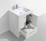 Arya White Single Sink Bathroom Vanity - The Flooring Factory