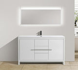 Arya White Single Sink Bathroom Vanity - The Flooring Factory