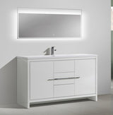 Arya White Single Sink Bathroom Vanity - The Flooring Factory