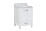 Roman White Single Sink Bathroom Vanity - The Flooring Factory