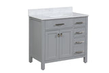 Roman Gray Single Sink Bathroom Vanity - The Flooring Factory