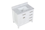 Roman White Single Sink Bathroom Vanity - The Flooring Factory