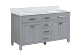 Roman Gray Double Sink Bathroom Vanity - The Flooring Factory