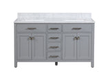 Roman Gray Double Sink Bathroom Vanity - The Flooring Factory