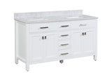 Roman White Double Sink Bathroom Vanity - The Flooring Factory