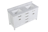 Roman White Double Sink Bathroom Vanity - The Flooring Factory
