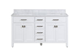 Roman White Double Sink Bathroom Vanity - The Flooring Factory