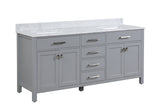 Roman Gray Double Sink Bathroom Vanity - The Flooring Factory