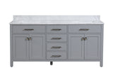 Roman Gray Double Sink Bathroom Vanity - The Flooring Factory