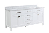 Roman White Double Sink Bathroom Vanity - The Flooring Factory