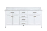 Roman White Double Sink Bathroom Vanity - The Flooring Factory