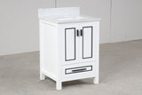 Venetian White Single Sink Bathroom Vanity - The Flooring Factory