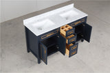 Venetian Blue Double Sink Bathroom Vanity - The Flooring Factory