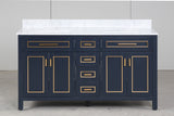 Venetian Blue Double Sink Bathroom Vanity - The Flooring Factory