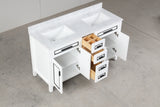 Venetian White Double Sink Bathroom Vanity - The Flooring Factory
