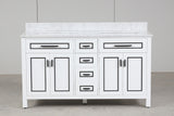 Venetian White Double Sink Bathroom Vanity - The Flooring Factory