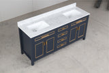 Venetian Blue Double Sink Bathroom Vanity - The Flooring Factory