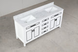 Venetian White Double Sink Bathroom Vanity - The Flooring Factory