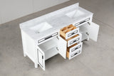 Venetian White Double Sink Bathroom Vanity - The Flooring Factory