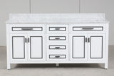 Venetian White Double Sink Bathroom Vanity - The Flooring Factory