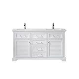 Palermo White Double Sink Bathroom Vanity - The Flooring Factory