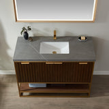 Davenport Walnut Single Sink Bathroom Vanity - The Flooring Factory