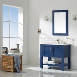 Cortona Jewelry Blue Single Sink Bathroom Vanity - The Flooring Factory