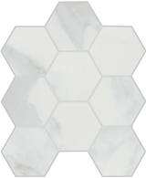 Vara - 3" Hex Mesh Mosaic Glazed Porcelain Tile by Emser - The Flooring Factory