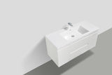 Sienna White Single Sink Bathroom Vanity - The Flooring Factory