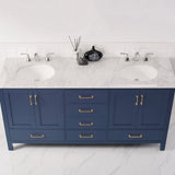 Genoa Royal Blue Double Sink Bathroom Vanity - The Flooring Factory