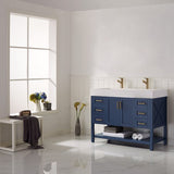 Pompei Royal Blue Single Sink Bathroom Vanity - The Flooring Factory