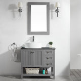 Potenza Grey Single Sink Bathroom Vanity - The Flooring Factory