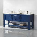 Cortona Jewelry Blue Double Sink Bathroom Vanity - The Flooring Factory