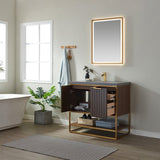 Davenport Walnut Single Sink Bathroom Vanity - The Flooring Factory