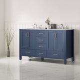 Genoa Royal Blue Double Sink Bathroom Vanity - The Flooring Factory
