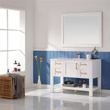 Cortona White Single Sink Bathroom Vanity - The Flooring Factory