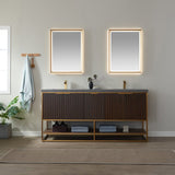 Davenport Walnut Double Sink Bathroom Vanity - The Flooring Factory