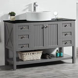 Potenza Grey Single Sink Bathroom Vanity - The Flooring Factory