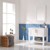 Cortona White Single Sink Bathroom Vanity - The Flooring Factory