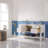 Cortona White Single Sink Bathroom Vanity - The Flooring Factory