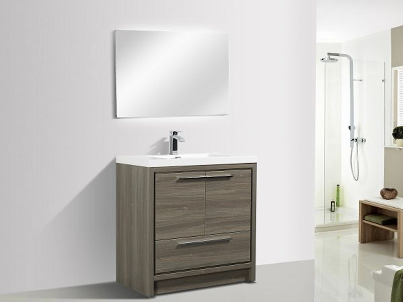 Arya Maple Gray Single Sink Bathroom Vanity - The Flooring Factory