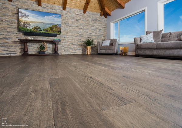Nightfall - Wirebrushed Series Collection - Engineered Hardwood by Naturally Aged Flooring - The Flooring Factory