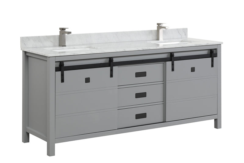 Florentino Gray Double Sink Bathroom Vanity - The Flooring Factory
