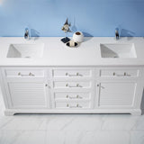 Palermo White Double Sink Bathroom Vanity - The Flooring Factory