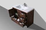 Arya Rose Wood Single Sink Bathroom Vanity/ Right Side Drawers - The Flooring Factory