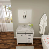 Florentino White Single Sink Bathroom Vanity - The Flooring Factory