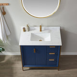 Giza Royal Blue Single Sink Bathroom Vanity - The Flooring Factory