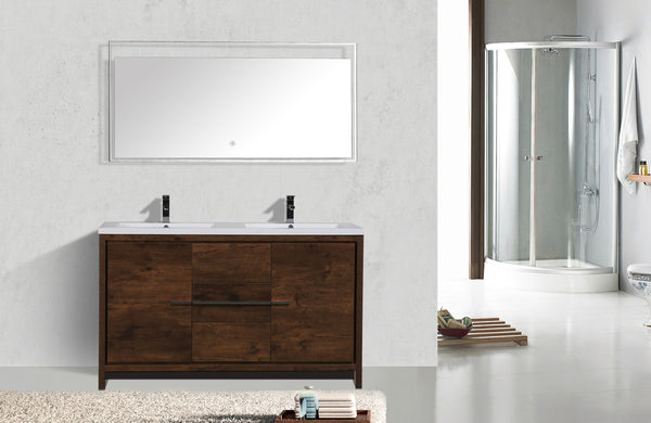 Arya Rose Wood Double Sink Bathroom Vanity - The Flooring Factory